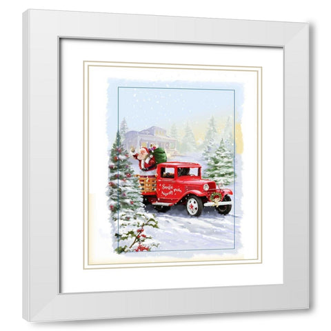 Northpole White Modern Wood Framed Art Print with Double Matting by P.S. Art