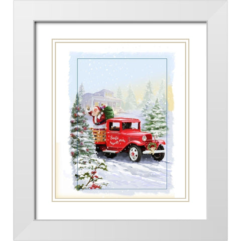 Northpole White Modern Wood Framed Art Print with Double Matting by P.S. Art