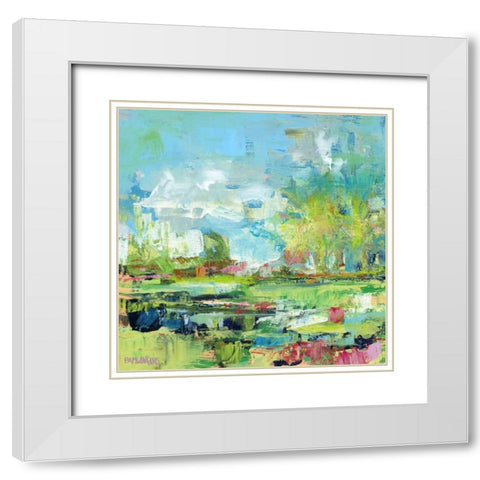 Summer Coast White Modern Wood Framed Art Print with Double Matting by Pamela J. Wingard