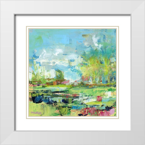 Summer Coast White Modern Wood Framed Art Print with Double Matting by Pamela J. Wingard