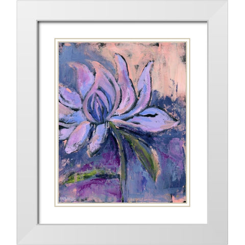 Blush Lily White Modern Wood Framed Art Print with Double Matting by Pamela J. Wingard