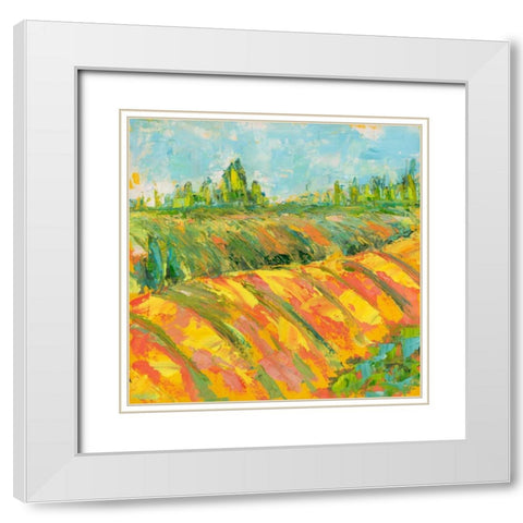 Cheerful Wine Country White Modern Wood Framed Art Print with Double Matting by Pamela J. Wingard