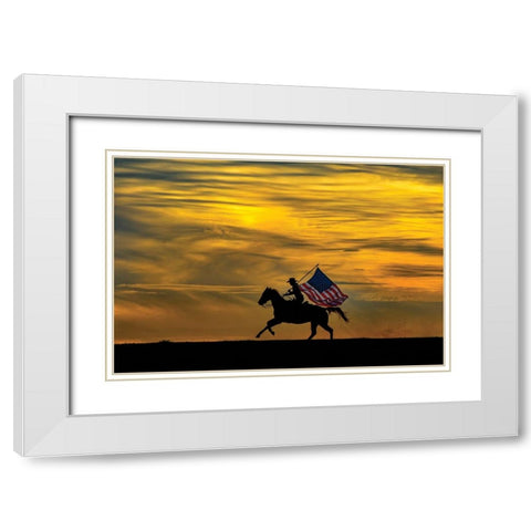 Patriotic Run White Modern Wood Framed Art Print with Double Matting by PBurchettPhoto