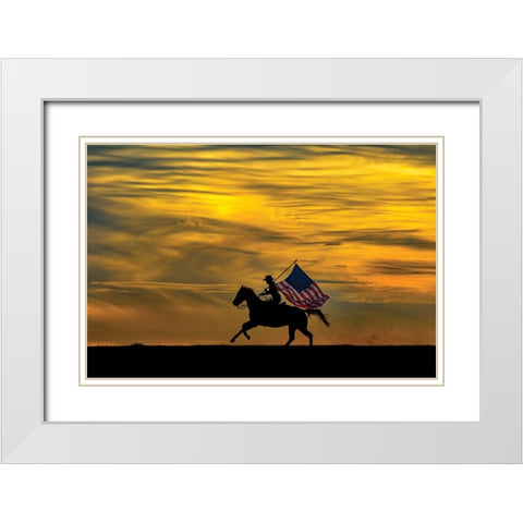 Patriotic Run White Modern Wood Framed Art Print with Double Matting by PBurchettPhoto