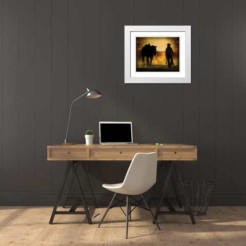 AZ Cowgirl White Modern Wood Framed Art Print with Double Matting by PBurchettPhoto