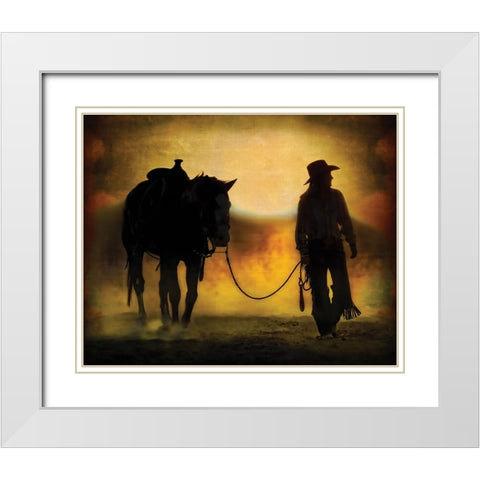 AZ Cowgirl White Modern Wood Framed Art Print with Double Matting by PBurchettPhoto