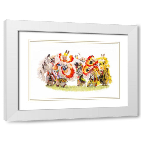 Native Color in Motion White Modern Wood Framed Art Print with Double Matting by Murdock, Ramona