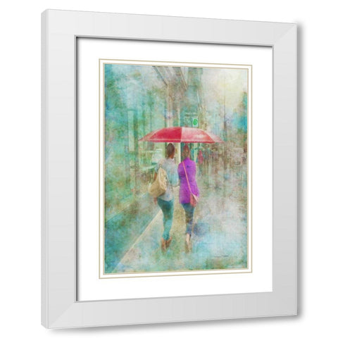 Rainy in Paris I White Modern Wood Framed Art Print with Double Matting by Murdock, Ramona