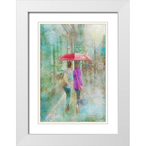 Rainy in Paris I White Modern Wood Framed Art Print with Double Matting by Murdock, Ramona