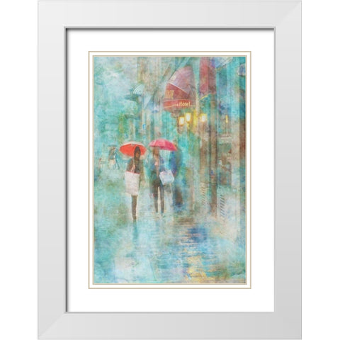 Rainy in Paris IV White Modern Wood Framed Art Print with Double Matting by Murdock, Ramona
