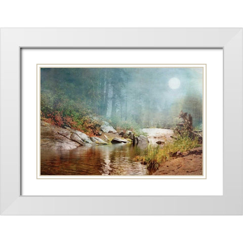 Foggy Fishin Hole White Modern Wood Framed Art Print with Double Matting by Murdock, Ramona