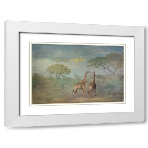 Love is Everywhere White Modern Wood Framed Art Print with Double Matting by Murdock, Ramona