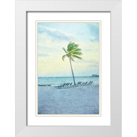 Palm II White Modern Wood Framed Art Print with Double Matting by Murdock, Ramona