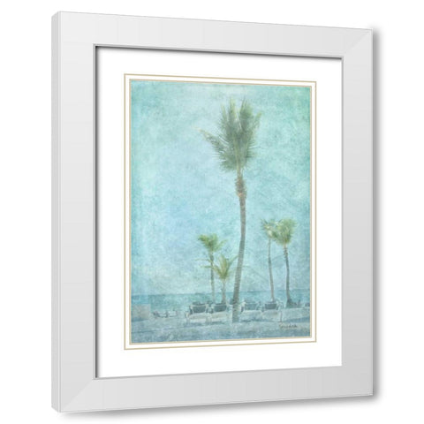 Palm III White Modern Wood Framed Art Print with Double Matting by Murdock, Ramona