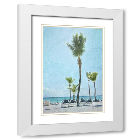 Palm IV White Modern Wood Framed Art Print with Double Matting by Murdock, Ramona