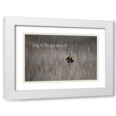 Sing White Modern Wood Framed Art Print with Double Matting by Murdock, Ramona