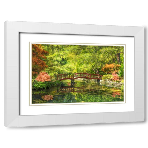 Serenity Bridge I White Modern Wood Framed Art Print with Double Matting by Murdock, Ramona