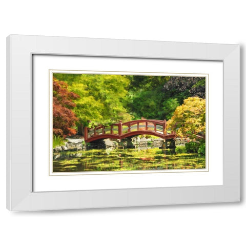 Serenity Bridge II White Modern Wood Framed Art Print with Double Matting by Murdock, Ramona