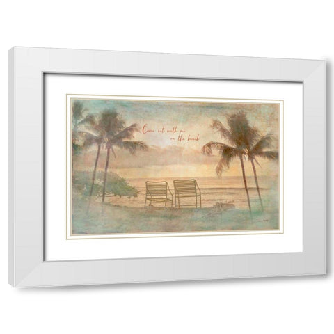 Sit with Me White Modern Wood Framed Art Print with Double Matting by Murdock, Ramona