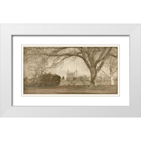 Logan Temple II White Modern Wood Framed Art Print with Double Matting by Murdock, Ramona