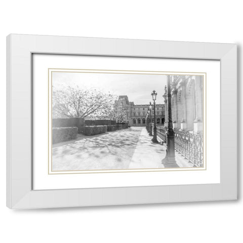 Avenue De La Louvre White Modern Wood Framed Art Print with Double Matting by Murdock, Ramona