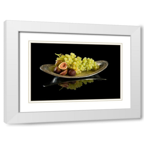 Figs N Grapes White Modern Wood Framed Art Print with Double Matting by Murdock, Ramona