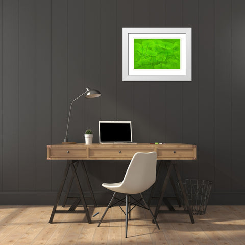 Spring Green I White Modern Wood Framed Art Print with Double Matting by Murdock, Ramona