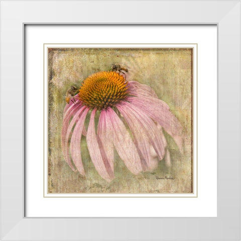 Two Bees White Modern Wood Framed Art Print with Double Matting by Murdock, Ramona