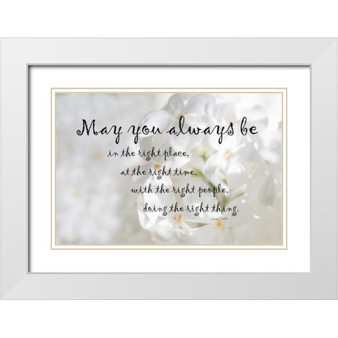 The Right Place Blessing White Modern Wood Framed Art Print with Double Matting by Murdock, Ramona