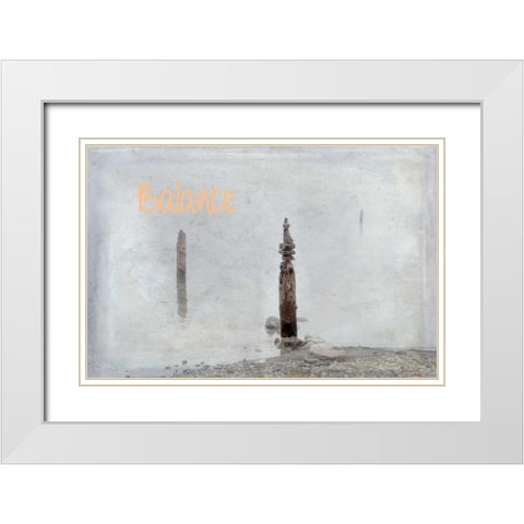 Balance II White Modern Wood Framed Art Print with Double Matting by Murdock, Ramona