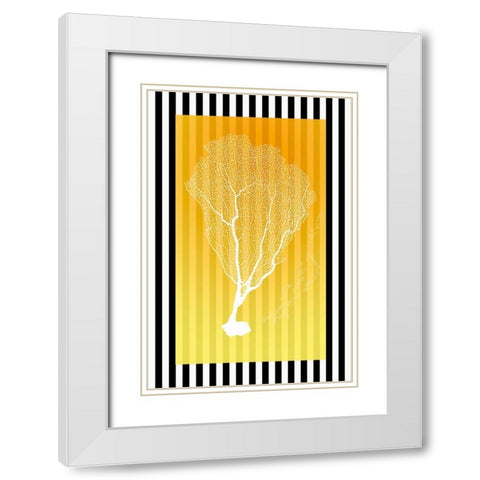 Coral Sunny Yellow White Modern Wood Framed Art Print with Double Matting by Murdock, Ramona