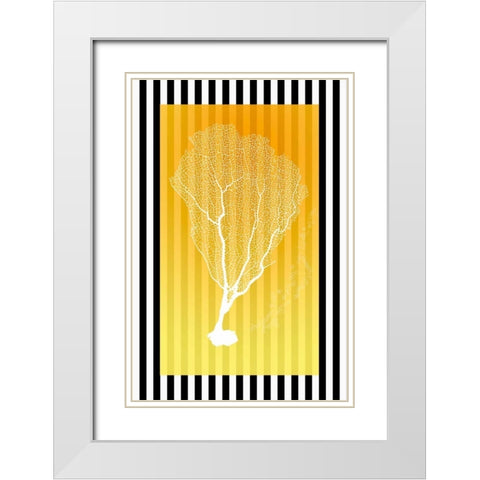 Coral Sunny Yellow White Modern Wood Framed Art Print with Double Matting by Murdock, Ramona