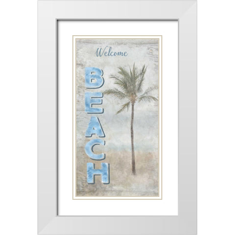 Beach White Modern Wood Framed Art Print with Double Matting by Murdock, Ramona