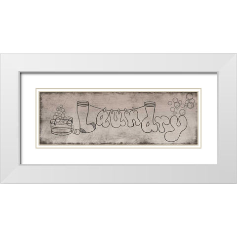 Laundry Bubbles White Modern Wood Framed Art Print with Double Matting by Murdock, Ramona
