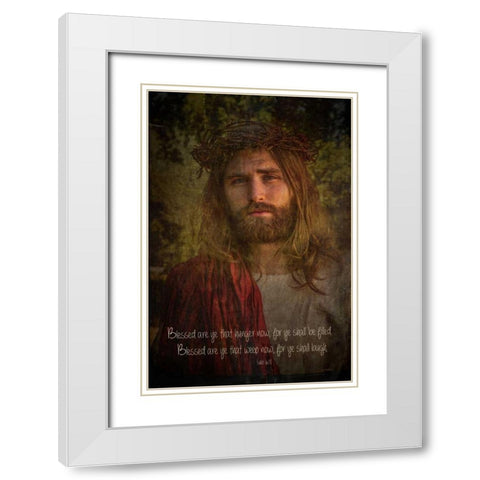 Blessed Savior White Modern Wood Framed Art Print with Double Matting by Murdock, Ramona