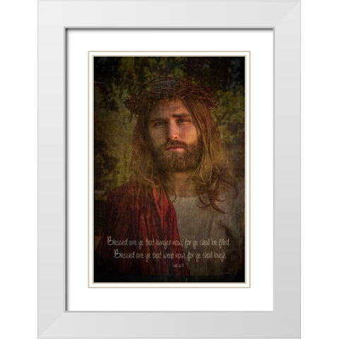 Blessed Savior White Modern Wood Framed Art Print with Double Matting by Murdock, Ramona