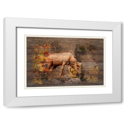 Deer in Paradise White Modern Wood Framed Art Print with Double Matting by Murdock, Ramona