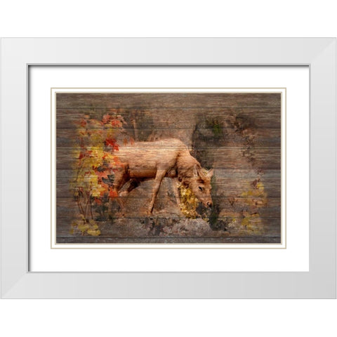 Deer in Paradise White Modern Wood Framed Art Print with Double Matting by Murdock, Ramona
