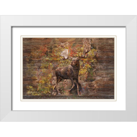 Moose Meadow White Modern Wood Framed Art Print with Double Matting by Murdock, Ramona