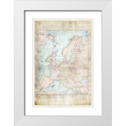 Central Europe Map WWII White Modern Wood Framed Art Print with Double Matting by Murdock, Ramona