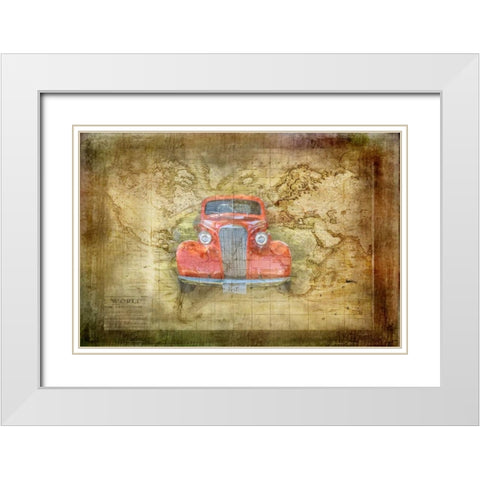 Vintage Car White Modern Wood Framed Art Print with Double Matting by Murdock, Ramona