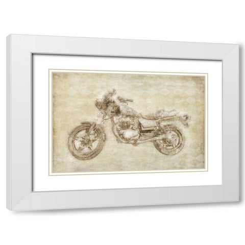 Motorcycle White Modern Wood Framed Art Print with Double Matting by Murdock, Ramona