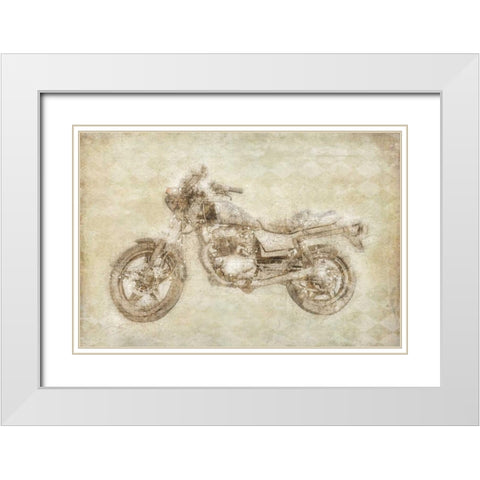 Motorcycle White Modern Wood Framed Art Print with Double Matting by Murdock, Ramona