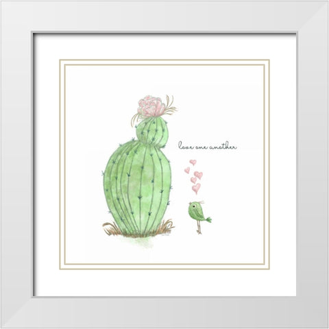 Love One Another White Modern Wood Framed Art Print with Double Matting by Murdock, Ramona
