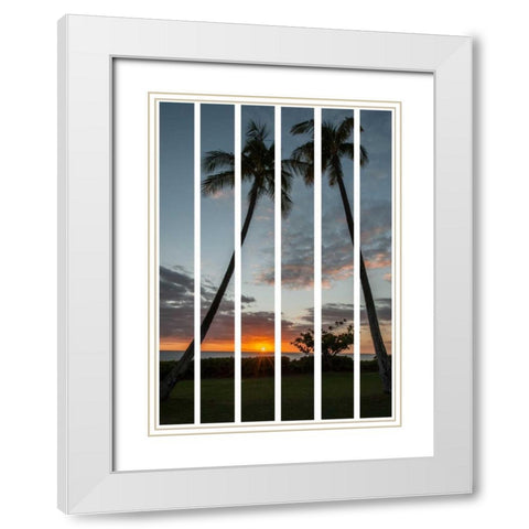 South Pacific Sunset White Modern Wood Framed Art Print with Double Matting by Murdock, Ramona