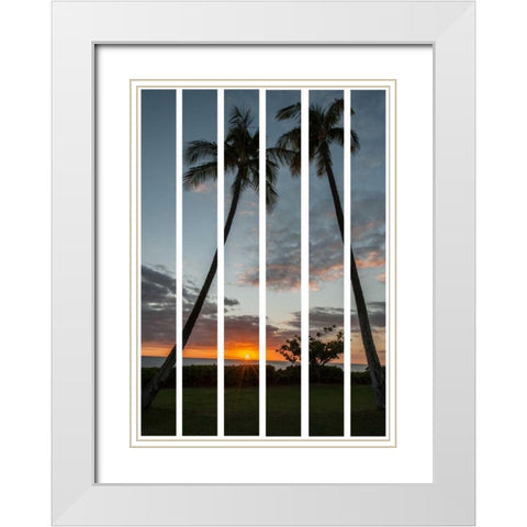 South Pacific Sunset White Modern Wood Framed Art Print with Double Matting by Murdock, Ramona