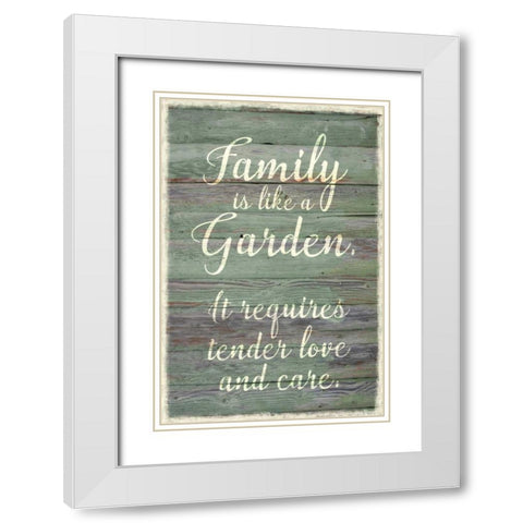 Family Garden White Modern Wood Framed Art Print with Double Matting by Murdock, Ramona