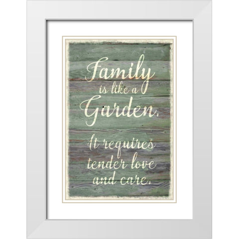 Family Garden White Modern Wood Framed Art Print with Double Matting by Murdock, Ramona