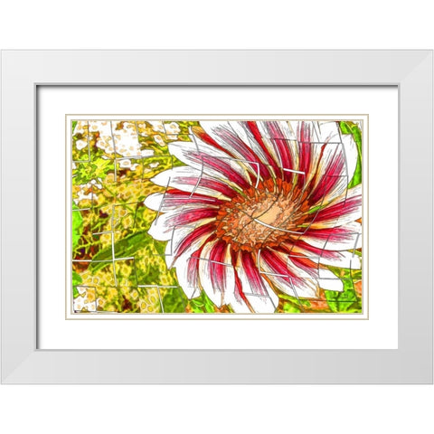 Floral Twist White Modern Wood Framed Art Print with Double Matting by Murdock, Ramona