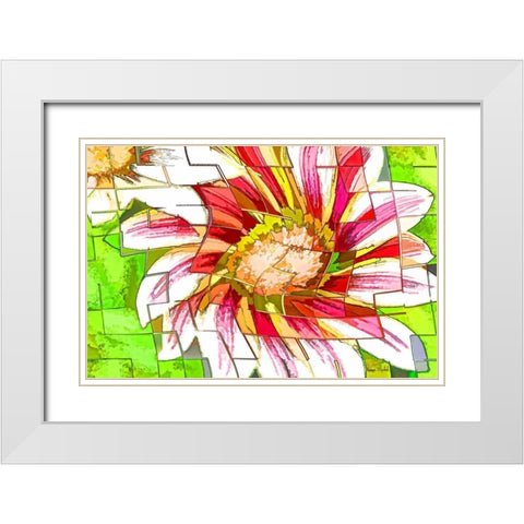 Floral Twist II White Modern Wood Framed Art Print with Double Matting by Murdock, Ramona